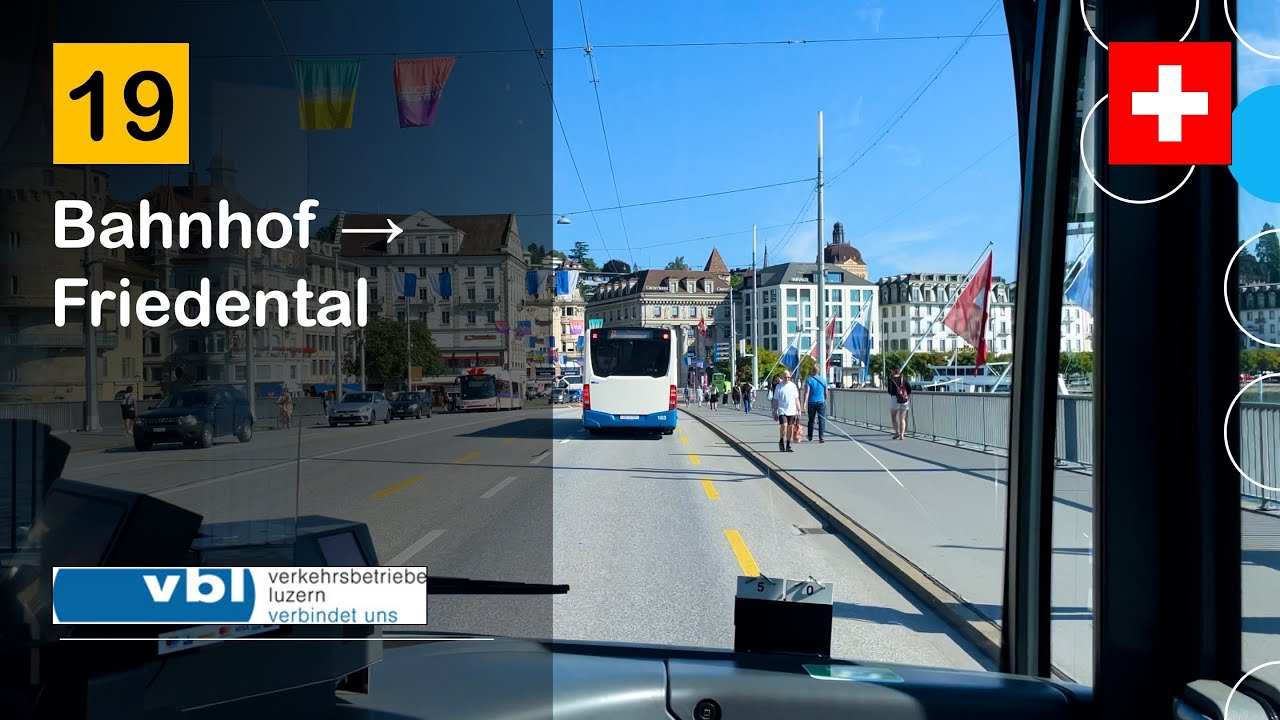 [4K] 🇨🇭 Cab Ride: VBL LUZERN BUS | 19: Bahnhof → Friedental | Mercedes-Benz Citaro C2 G