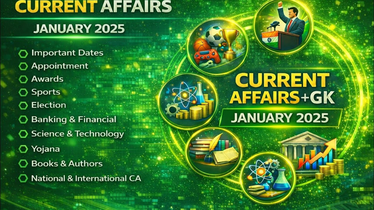 January 2025 Current Affairs + GK ✅ | WBCS | WBSSC Group C & D | NTPC | CGL | RAIL | BANK | POLICE