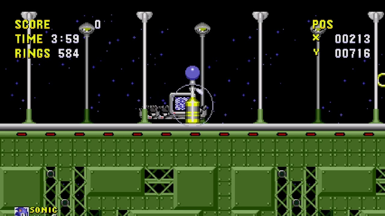 messing around with debug mode in sonic forever (2013 sonic 1 whitehead recreation)