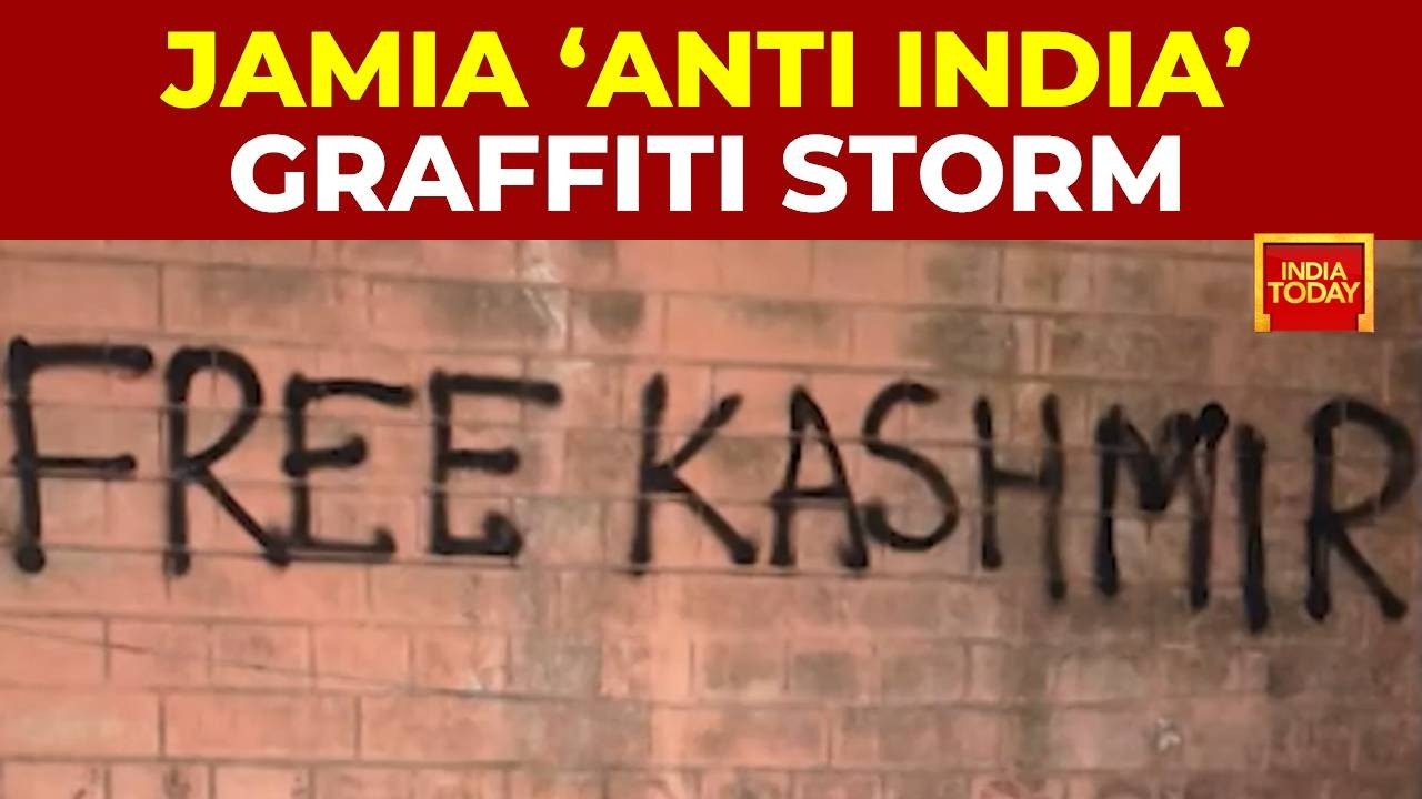 Anti India Graffiti Sparks Face-Off At Jamia Millia Islamia University Amid Union Poll Protests