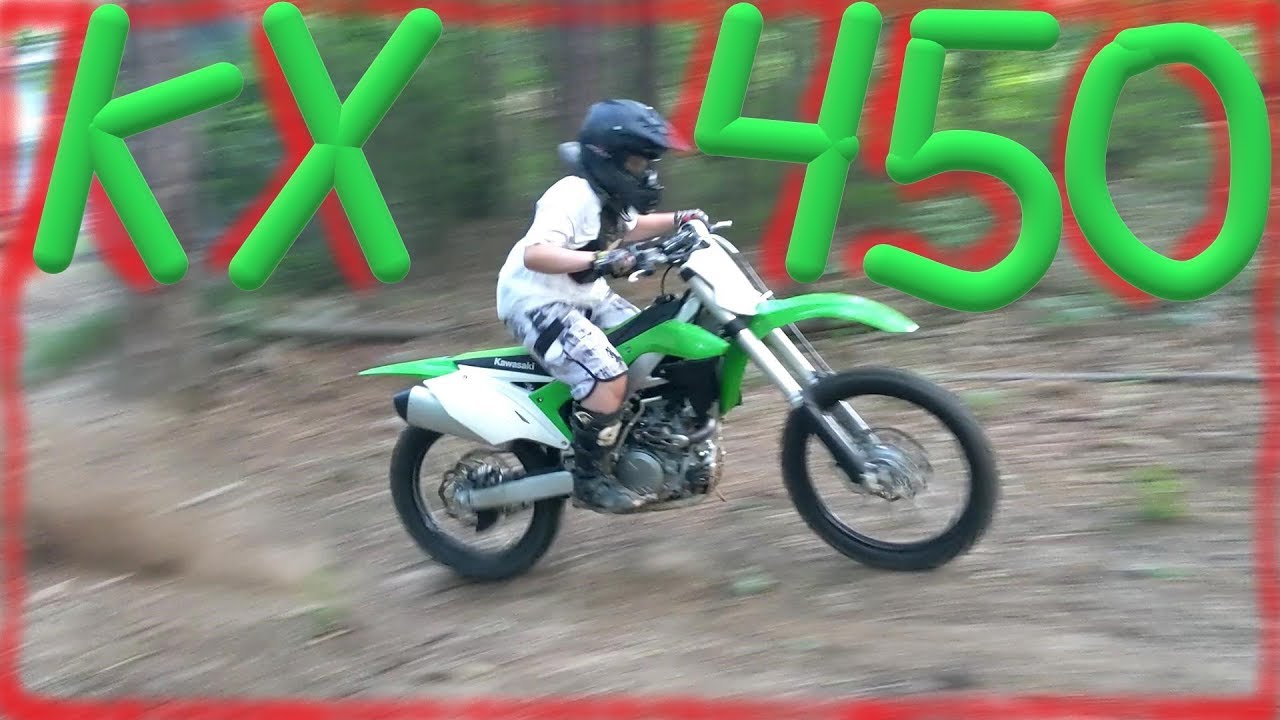 kid takes dads dirt bike and rides it better. Kid rides the 450 and more