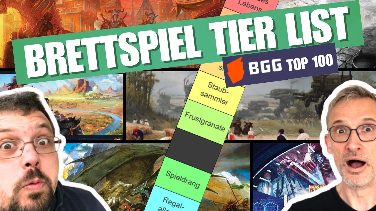 BGG Top 100 Brettspiele im Tier Ranking: Liebe, Lob & Lästerattacken
