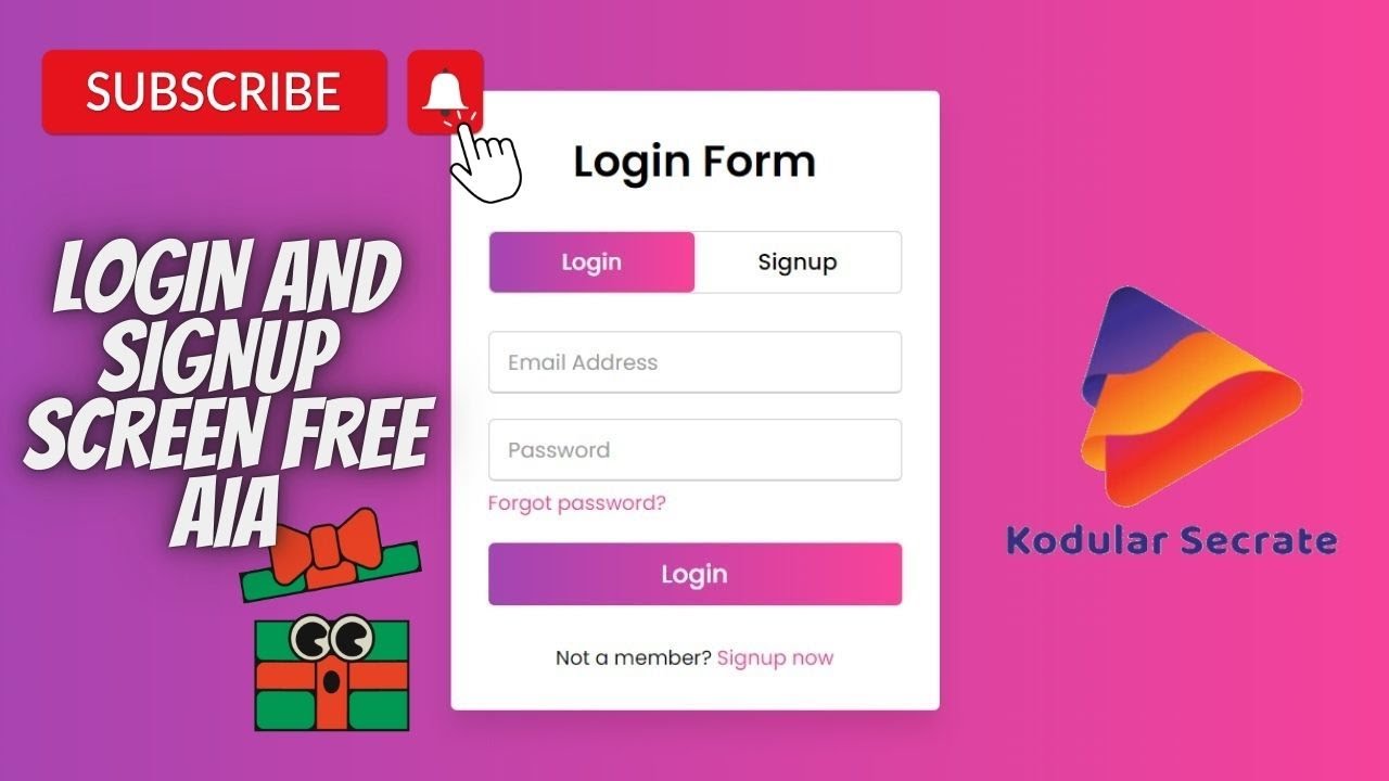 Login & Signup Screen using Firebase Database - 2023 #login #kodular  #kodularsecrate