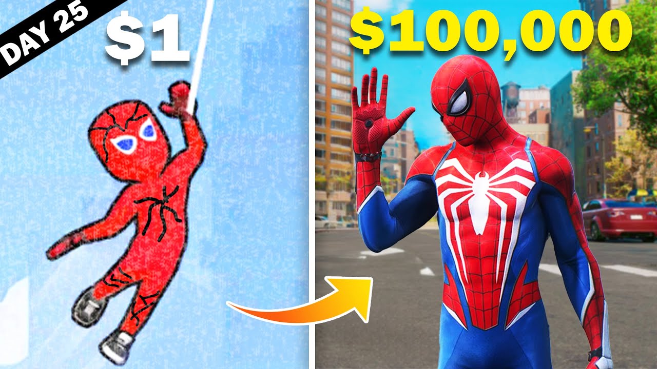 $1 vs $100,000 Spiderman Games!