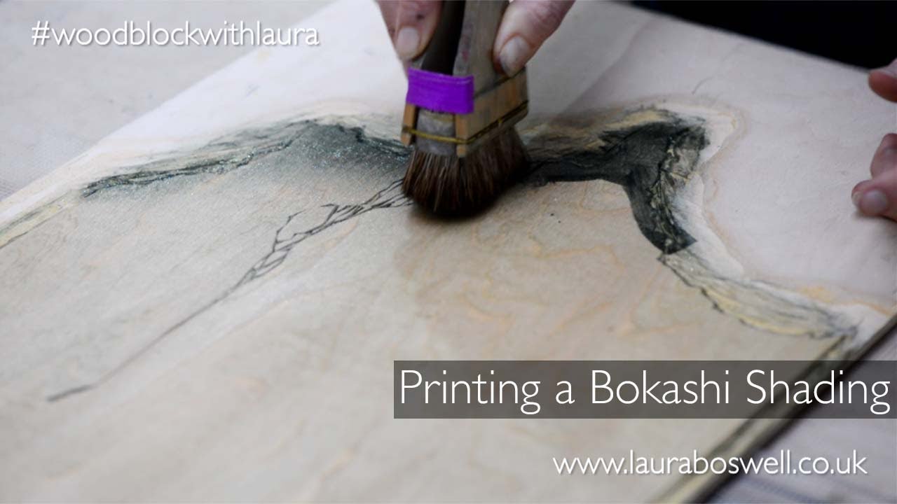 Japanese Woodblock With Laura Episode 26 - Printing a Bokashi Shading, Japanese woodblock