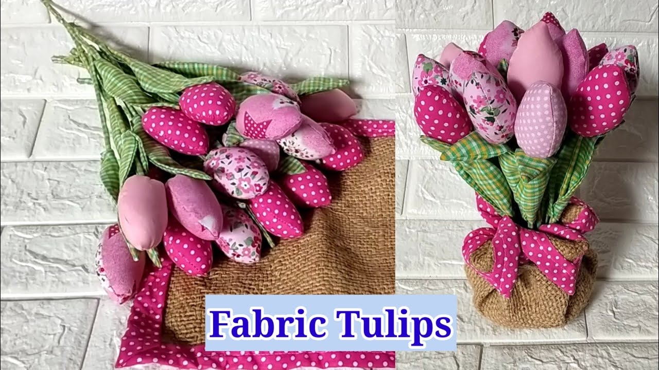 Bunga Tulip dari Kain Perca | How to make Fabric Flowers | Fabric Tulips Tutorial