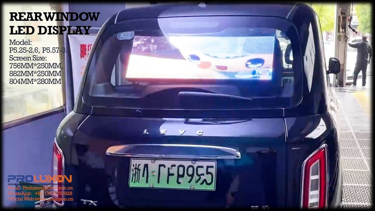 Portable Transparent LED Car Rear Window Digital Display Screens with Mobile Advertising Billboards