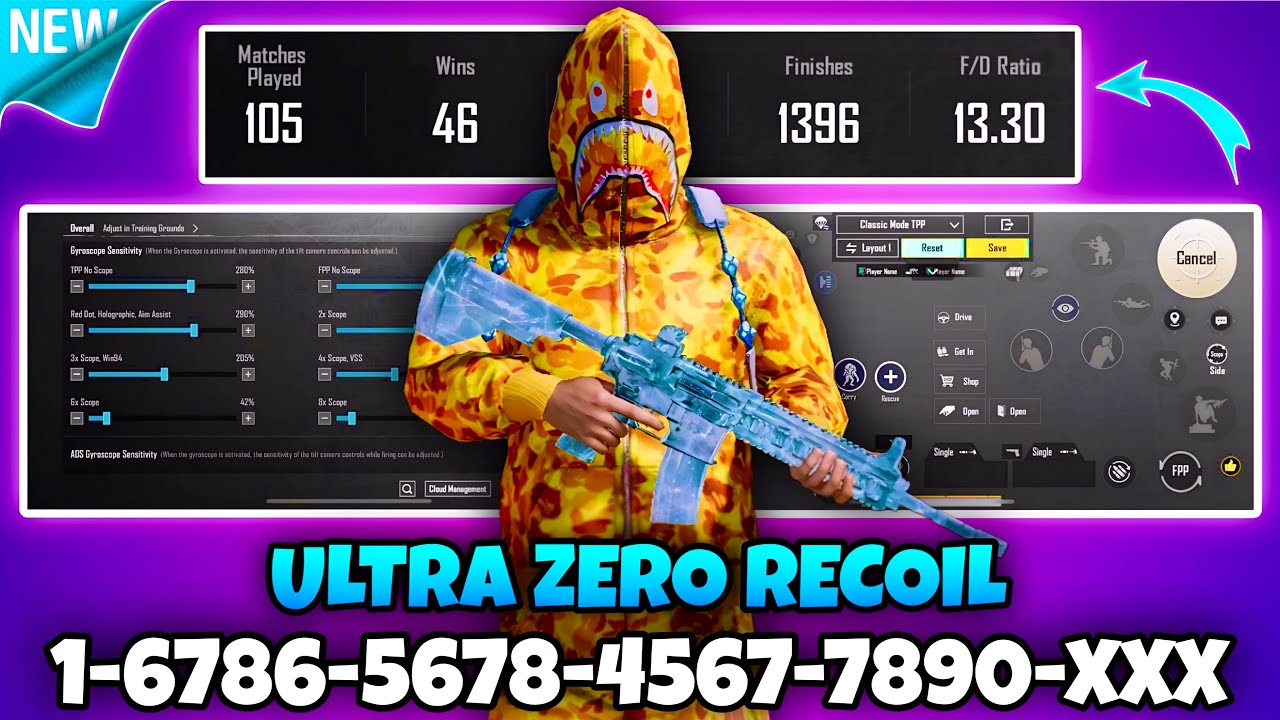 🔥Bgmi sensitivity settings 2025 🥵 | Bgmi best sensitivity settings 😱| Zero recoil sensitivity bgmi.