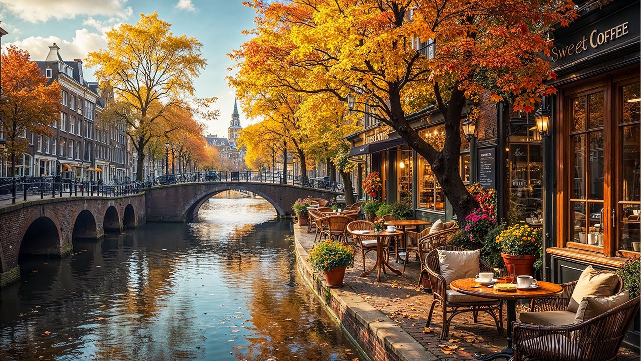 Amsterdam Autumn Morning Café Jazz | Smooth Jazz Instrumental for Study, Work & Peaceful Focus