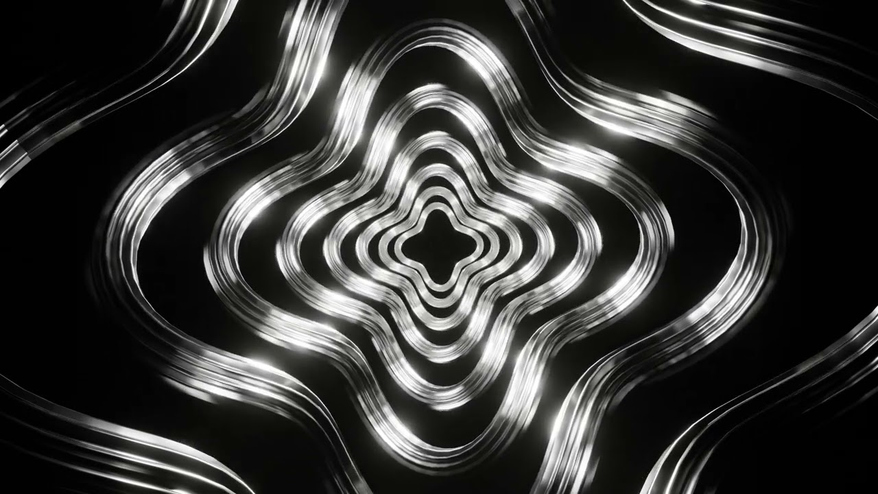 Silver Moving Spiral Patterns Background VJ Loop in HD