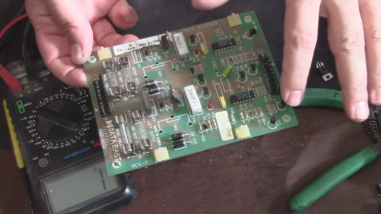 troubleshoot and repair data east pinball machine circuit board