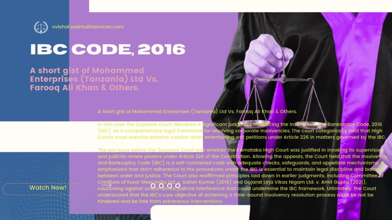 A short gist of Mohammed Enterprises (Tanzania) Ltd Verses Farooq Ali Khan & Others case