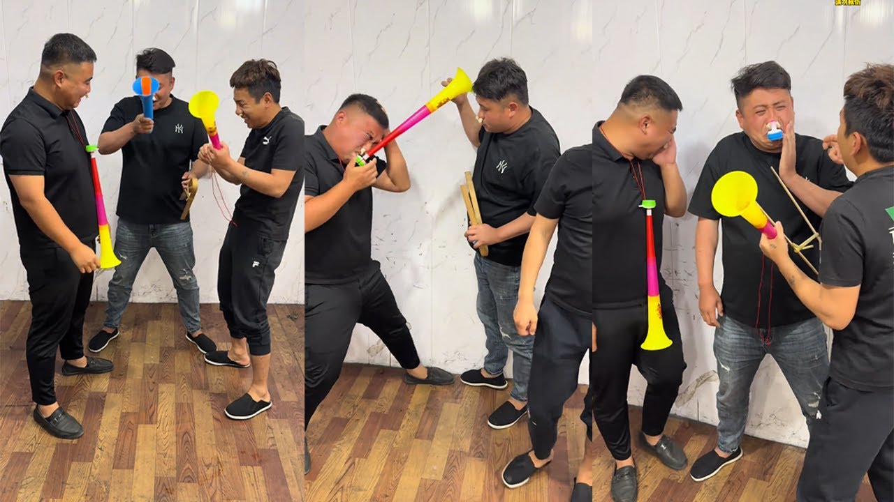 Holding back the challenge, bamboo clip version.#funny#hilarous