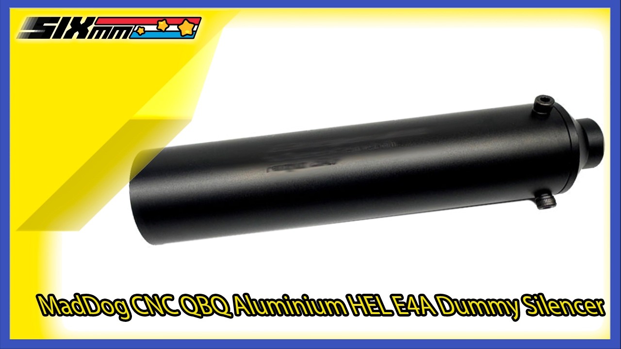 [MadDog] CNC QBQ Aluminium HEL E4A Dummy Silencer [Ver.2][-14MM CCW][Short Ver.][BLK]