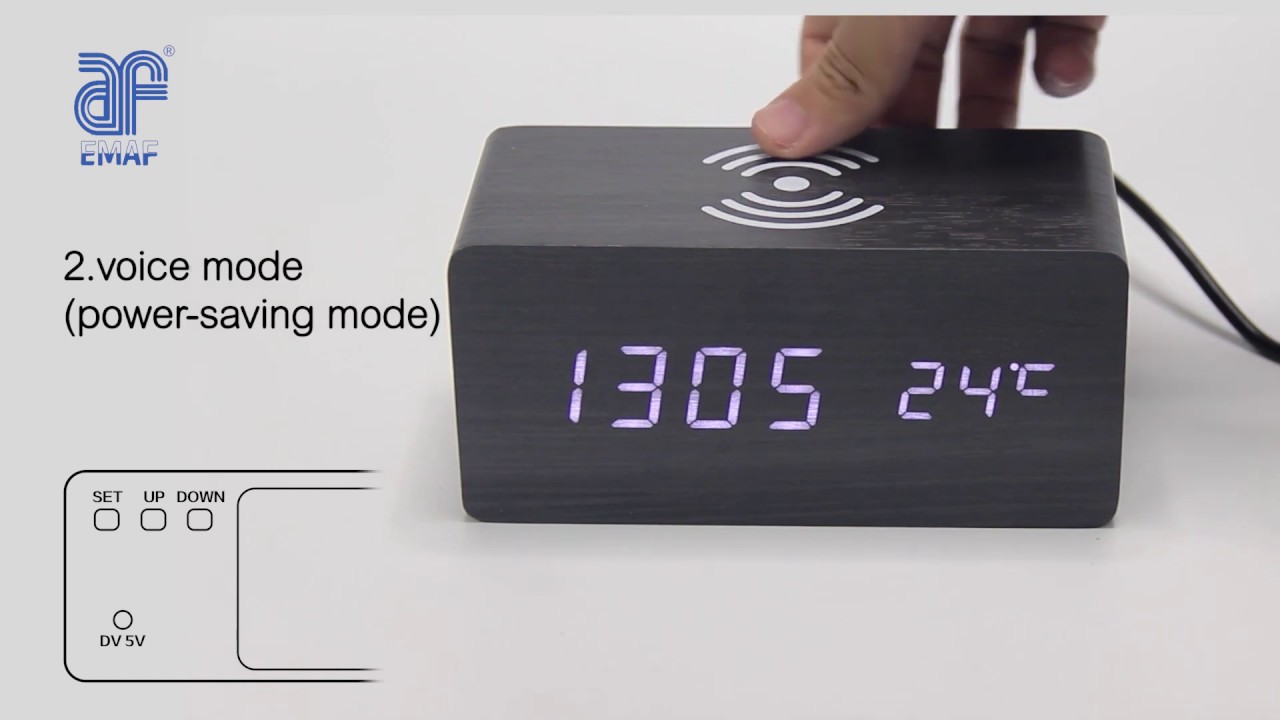 Best Wooden LED Clock With Wireless Charging&Setting Guide