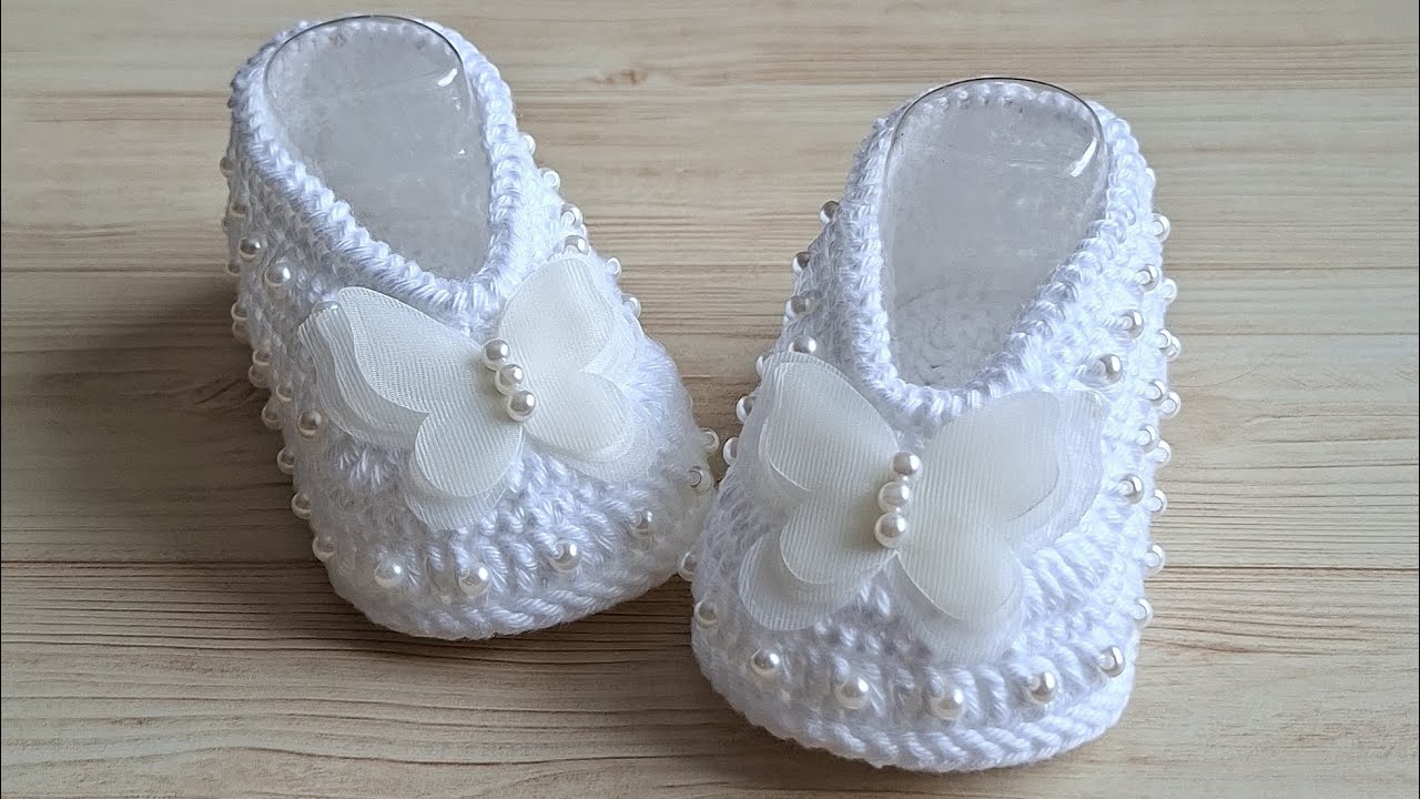 Sapatinho de Crochê para Bebê 👶✨ Modelo Fácil e Elegante
