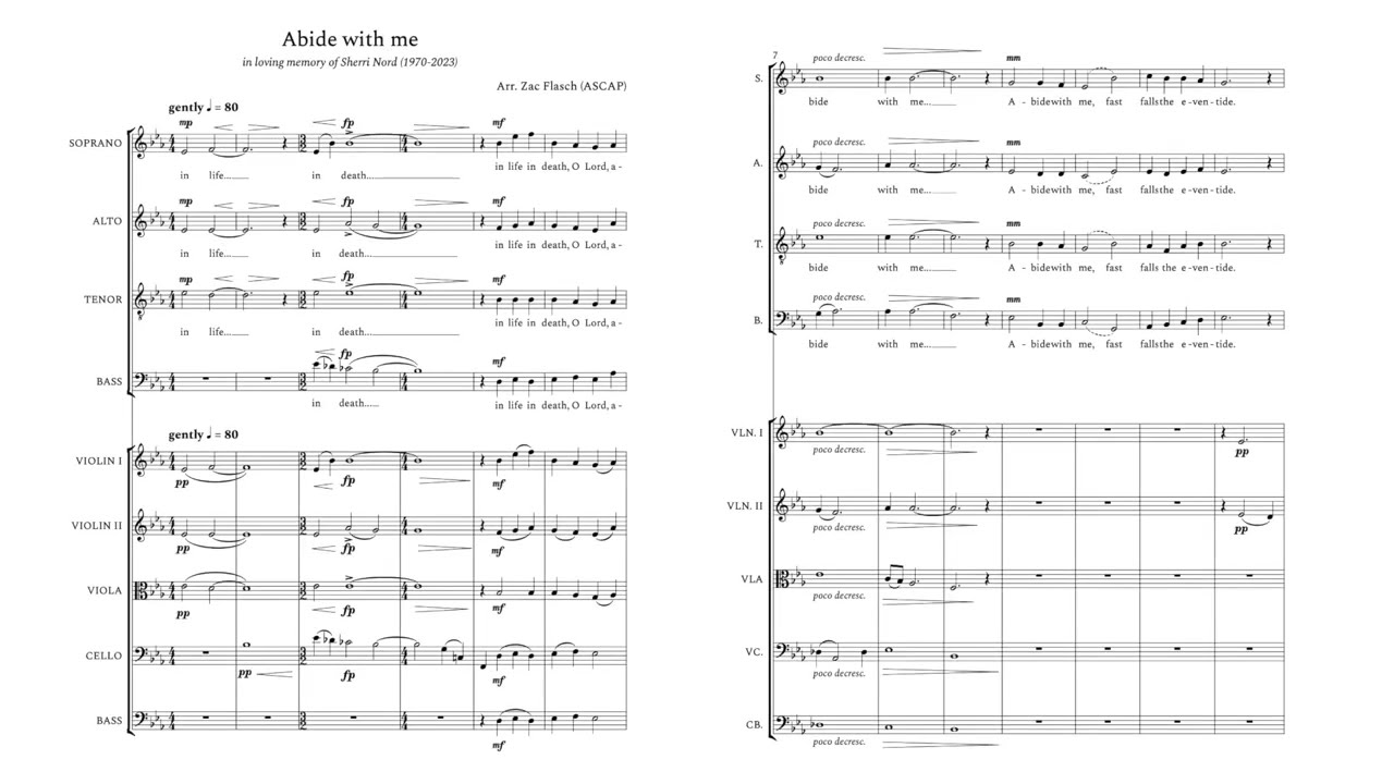 Abide with me | SATB choir & strings | flowing score