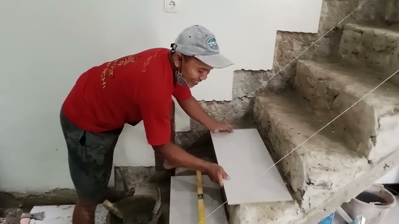 TUTORIAL pemasangan geranit tangga dan Akavela selong
