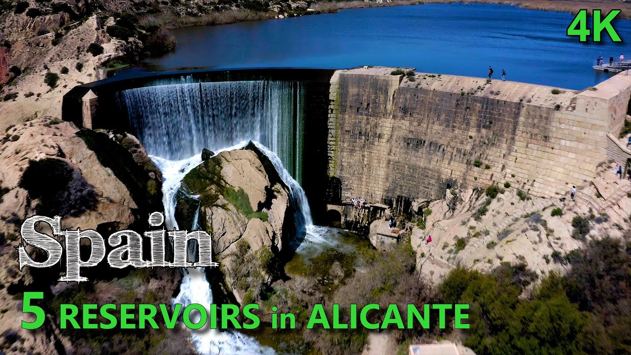 Be surprised by the curious RESERVOIRS from the 16th century in Alicante, Spain, from a drone view.