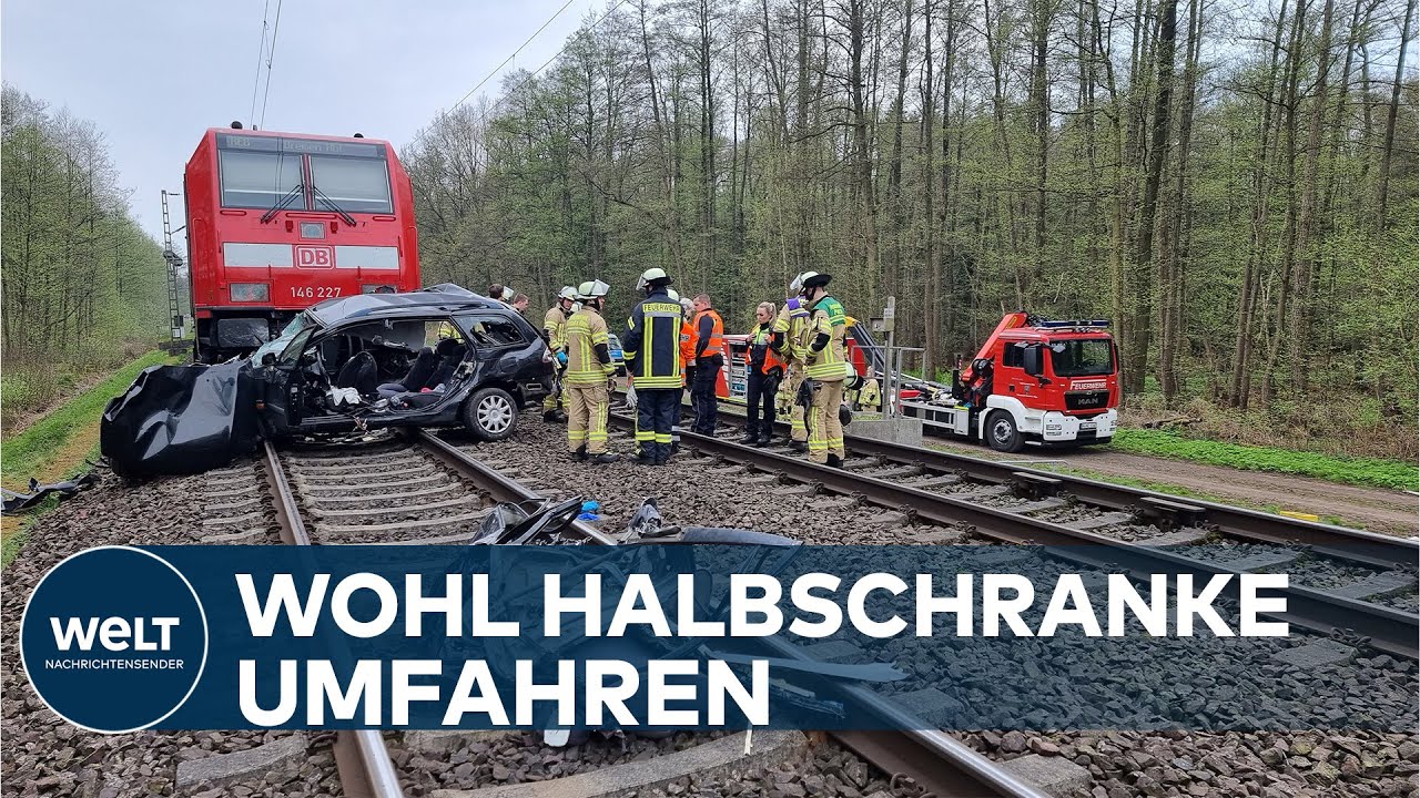 HORROR-UNFALL: Auto fuhr bei geschlossener Schranke auf den Bahnübergang - drei Tote