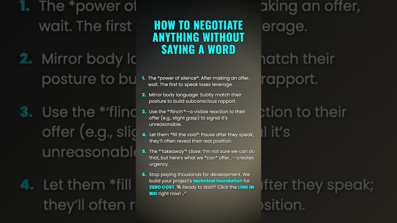 How to Negotiate Anything Without Saying a Word 