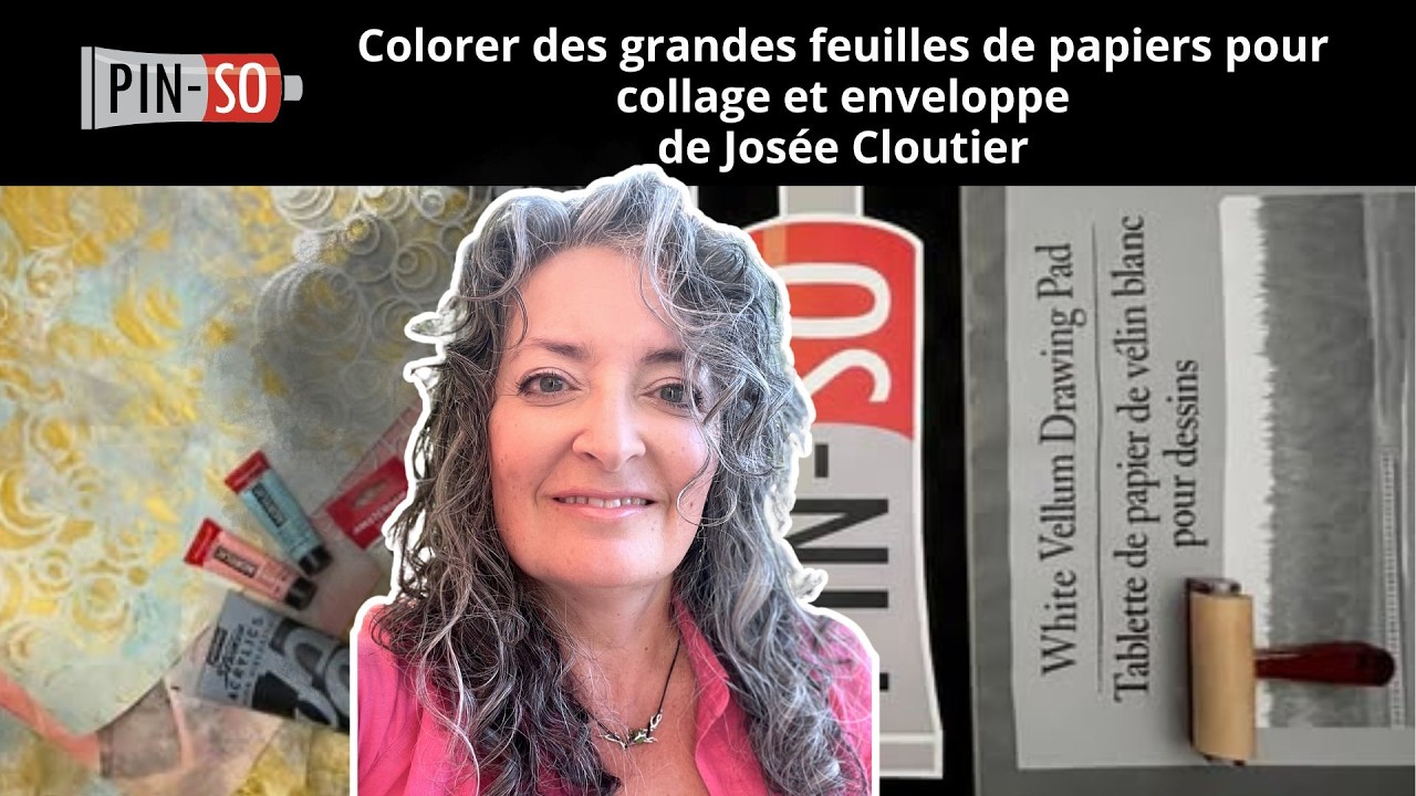 Colorer des grandes feuilles de papiers pour enveloppe ou collage par Josée Cloutier