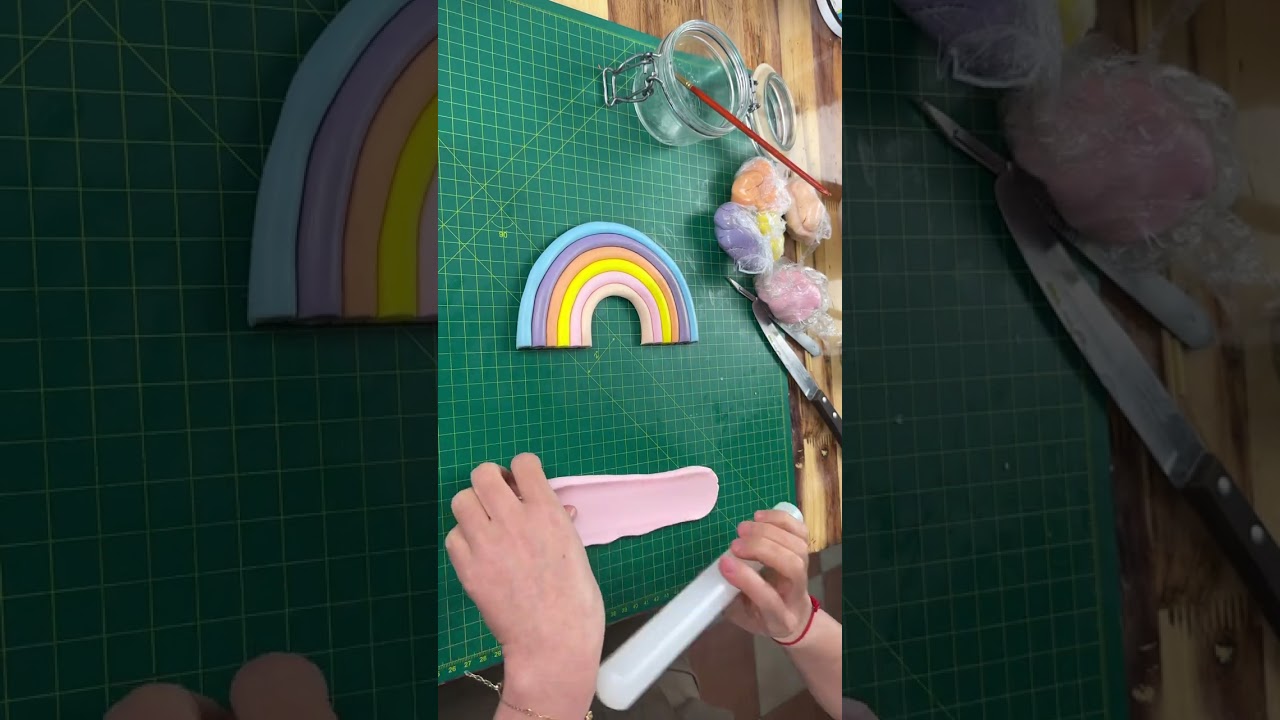 Hướng dẫn làm cầu vồng đứng trên mặt bánh siêu dễ #fancyfondant #tutorial #cakeshorts #cầuvồng