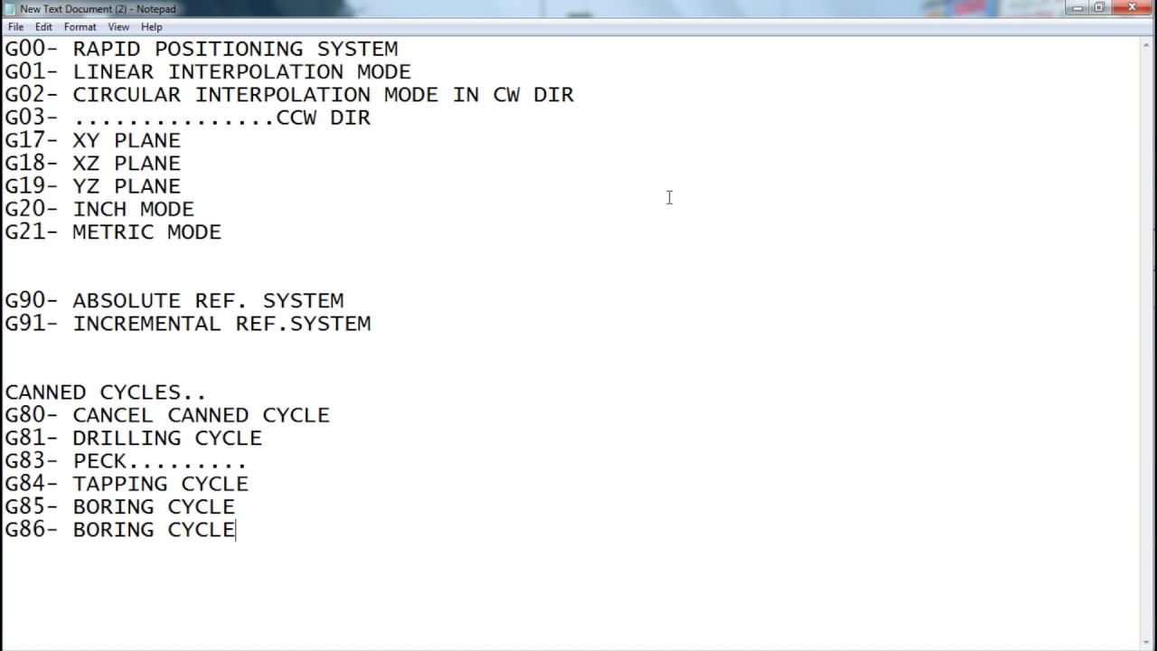 INTRODUCTION TO G CODES AND M CODES