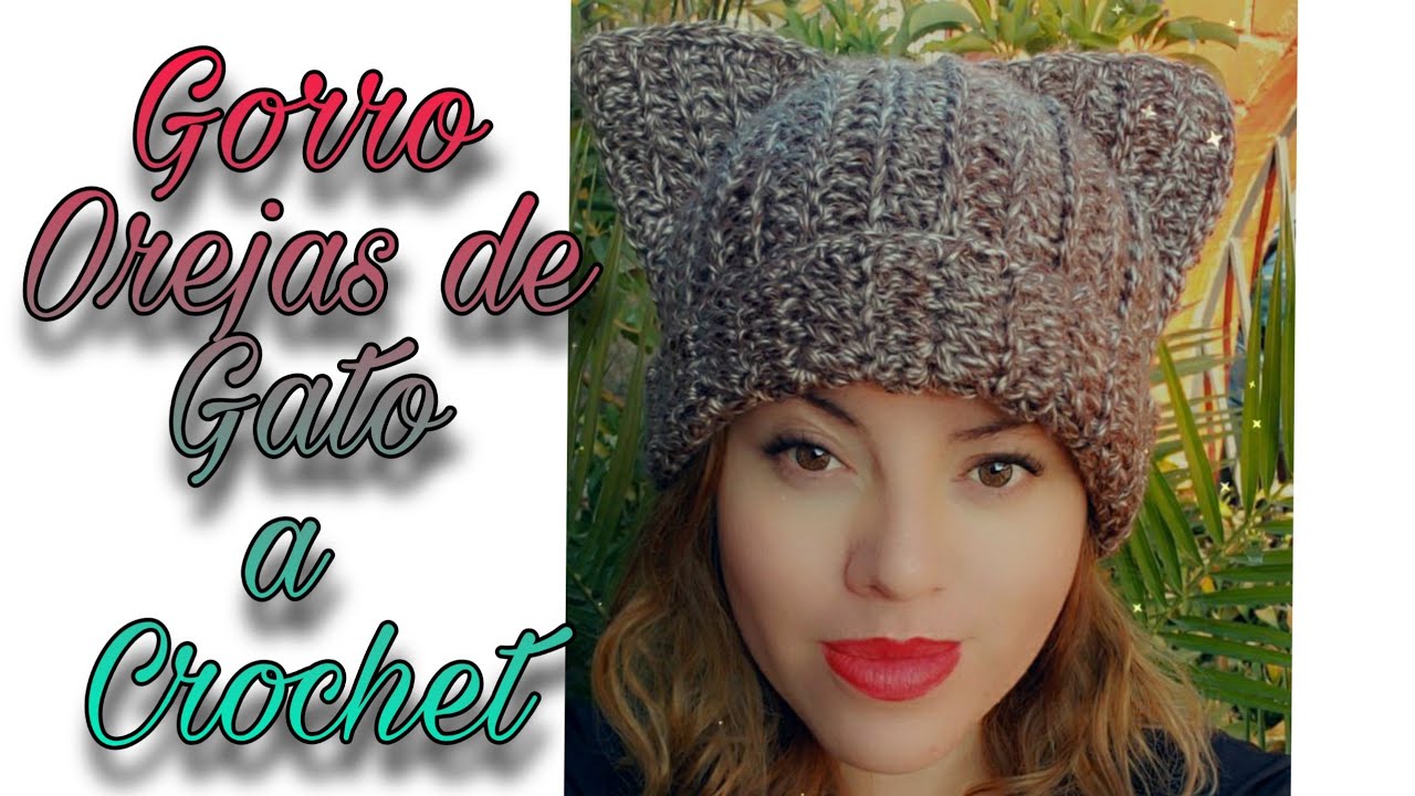 Gorro con Orejas de Gato🐱 a Crochet