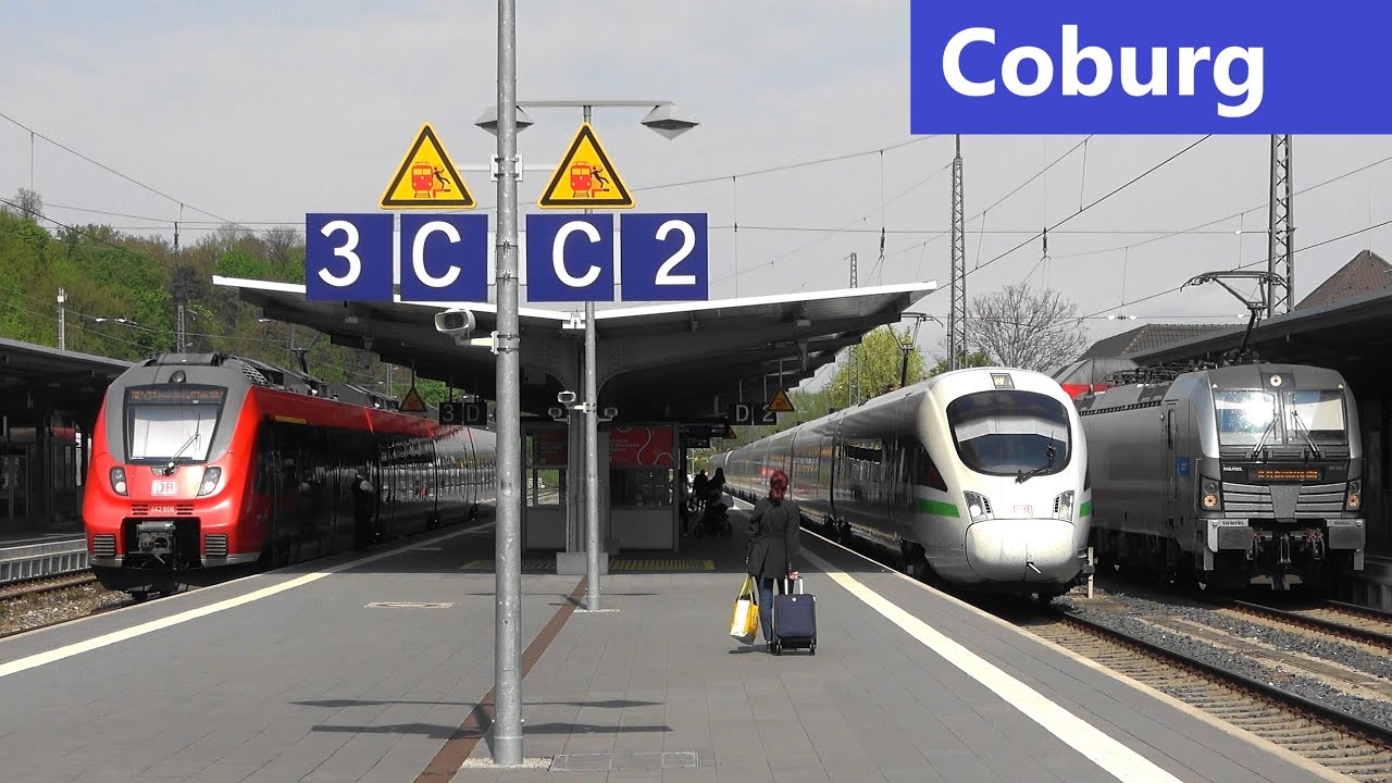Bahnhof Coburg: ICE1706➡️Hamburg-Altona, ICE93➡️Wien Hbf, ICE1093➡️München Hbf, RE19 m. Vectron ...