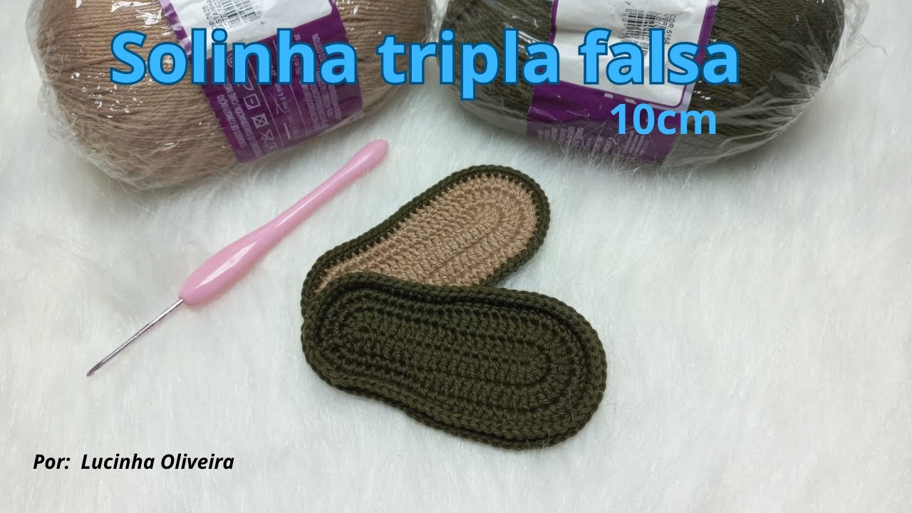 💖💖Solinha de crochê tripla falsa 10cm