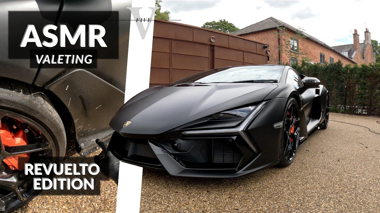 POV: ASMR Lamborghini Revuelto Car Wash | Satin Black Batmobile Supercar Detailing