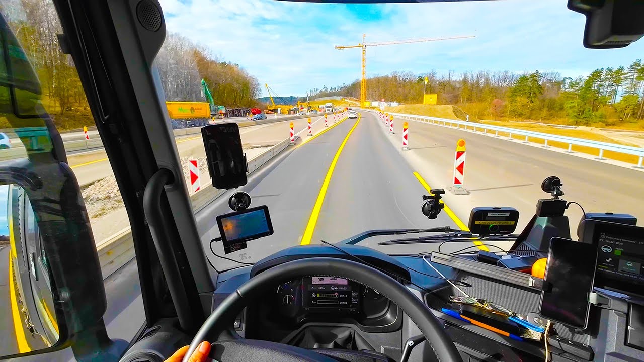 POV driving RENAULT DE 13. Autobahn in Germany.