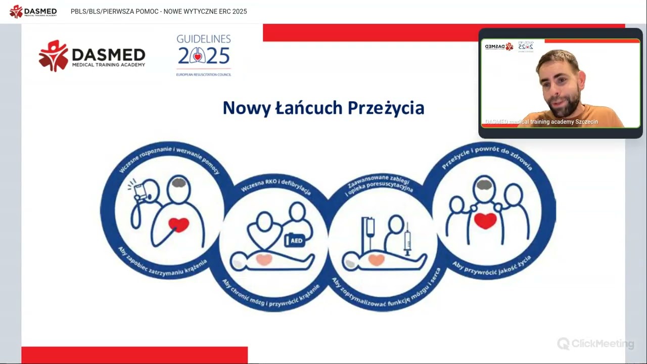PBLS/BLS/PIERWSZA POMOC - NOWE WYTYCZNE ERC 2025 (webinarium #DASMED Szczecin)