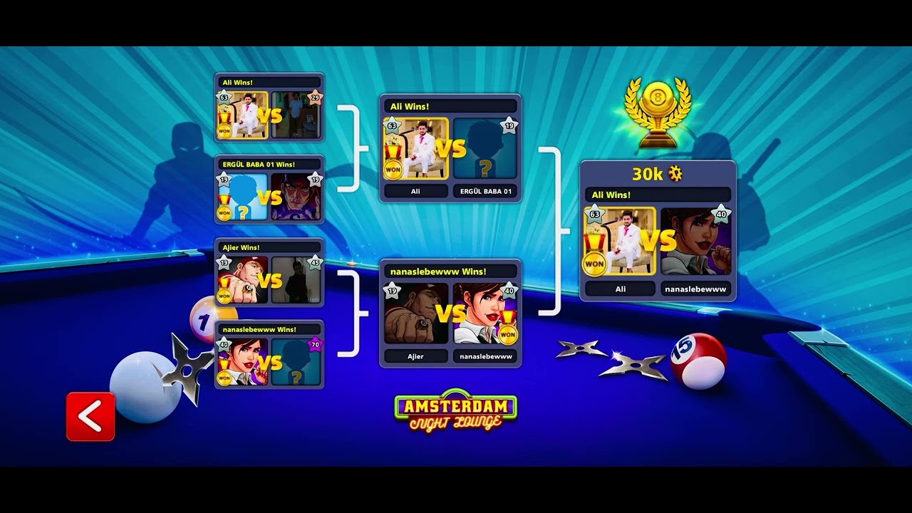 8 Ball Poll # tournaments # 1:1:0 Win 
