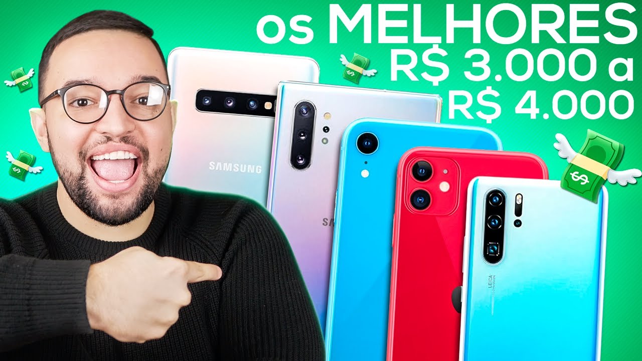 5 MELHORES CELULARES ENTRE R$3.000 a R$4.000 em 2020! 🇧🇷