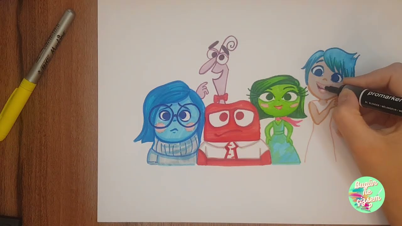 Inside Out2 - Ters Yüz karakterleri çizim - Adım adım çizim