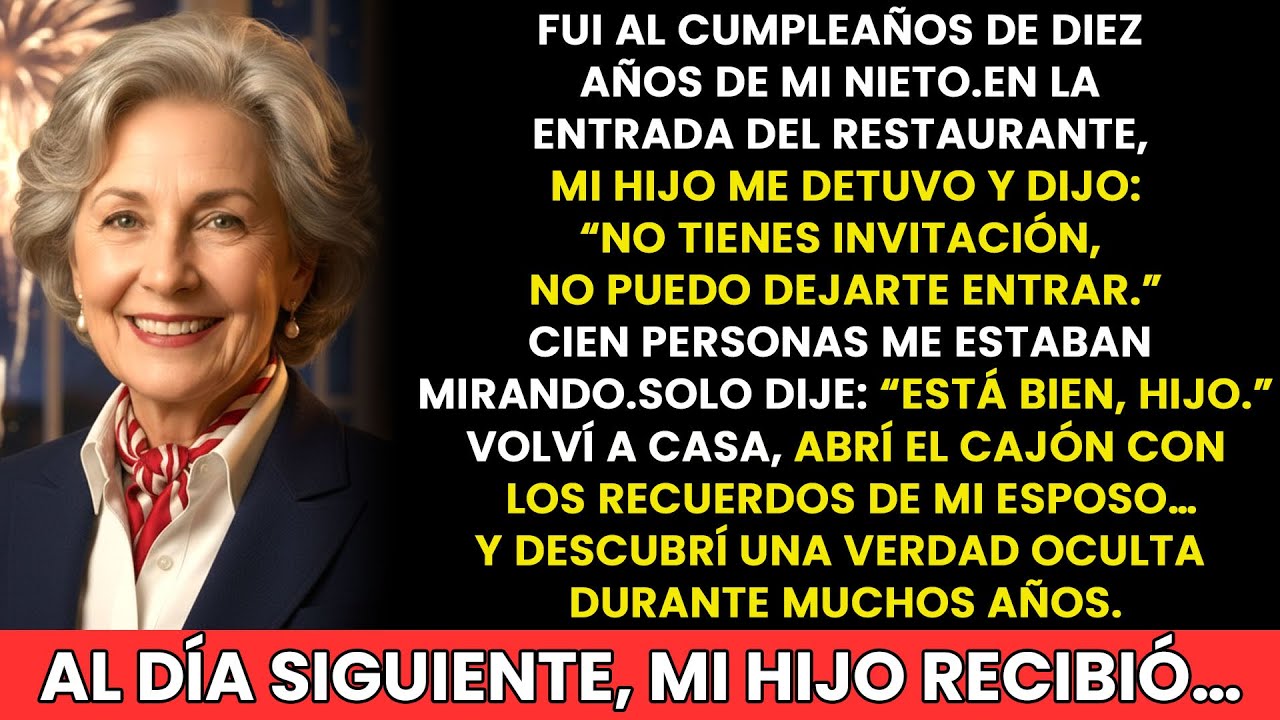 Mi Hijo Me Detuvo en el Cumpleaños de Mi Nieto:“No Tienes Invitación”… Volví a Casa y Abrí un Cajón