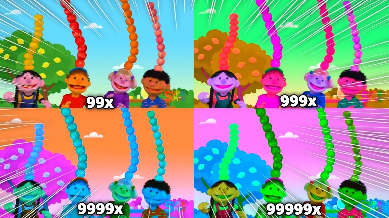 Super Simple Songs 10 Apples On My Head Intro Speeding Up at 999999x Speed ​​Klasky Csupo Effects!