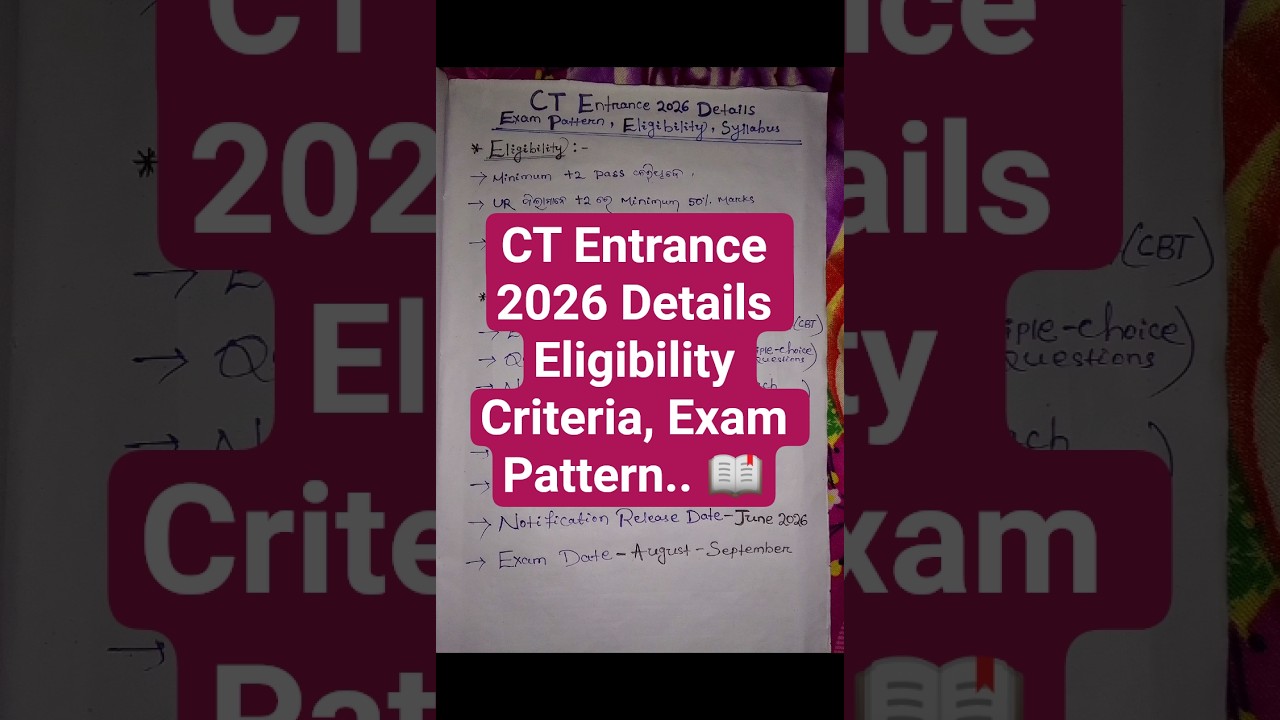 CT Entrance Exam 2026 Details Exam Pattern , Eligibility Criteria , Syllabus | 