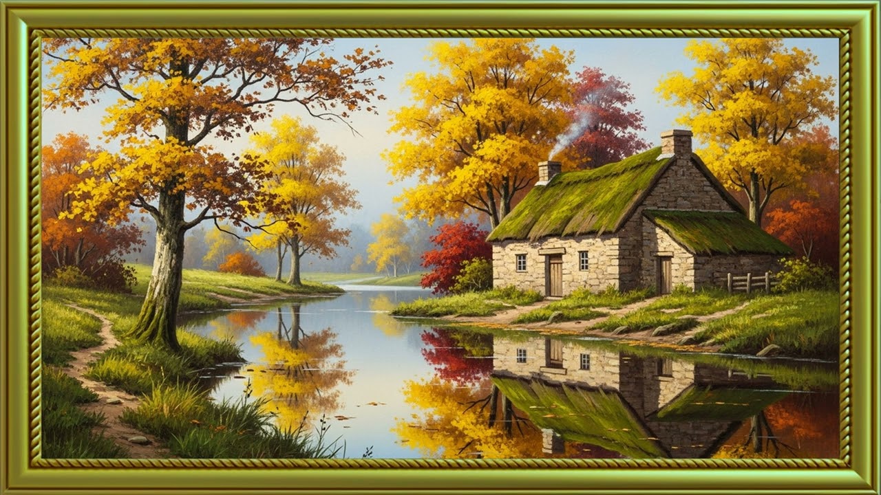 Turn Your TV Into Art 🖼 Serene Riverside Retreat | 2 Hour Framed Gallery Screensaver 4K