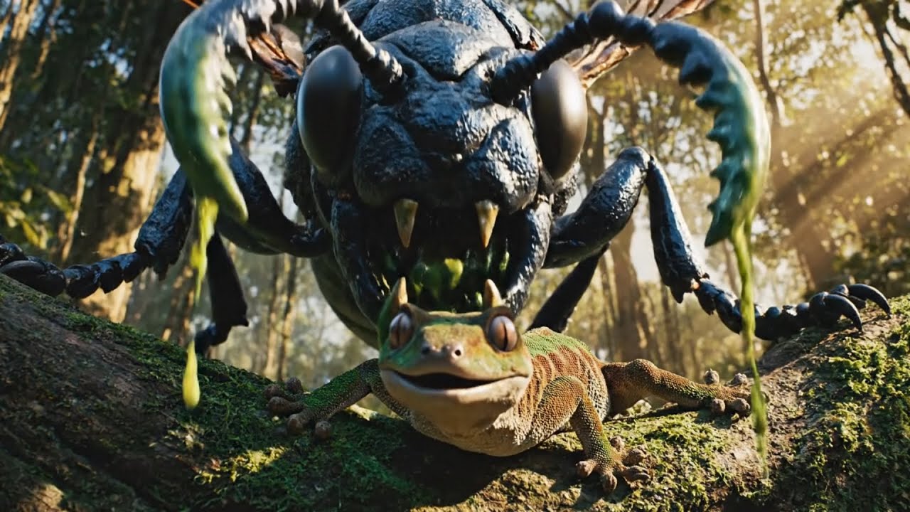 Colossal Orchid Mantis vs. Giant Hornet Swarm: Ultimate Battle