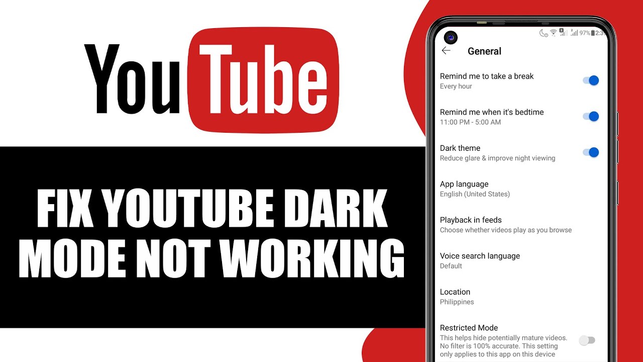 How to Fix YouTube Dark Mode Not Working
