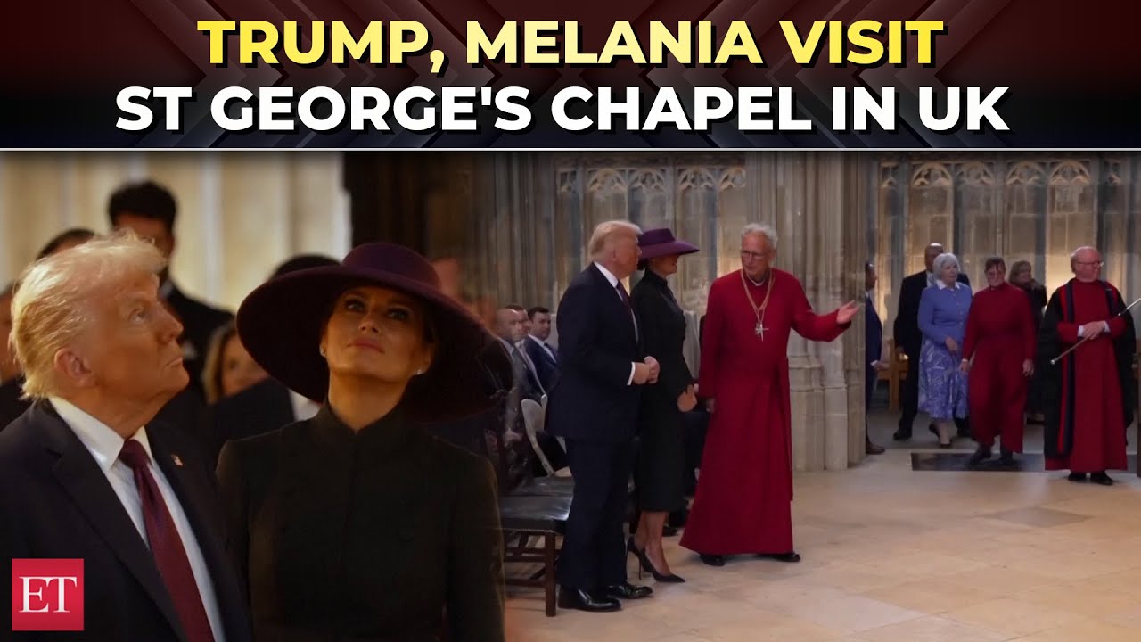 Trump and Melania visit St George's Chapel on his second state visit to UK