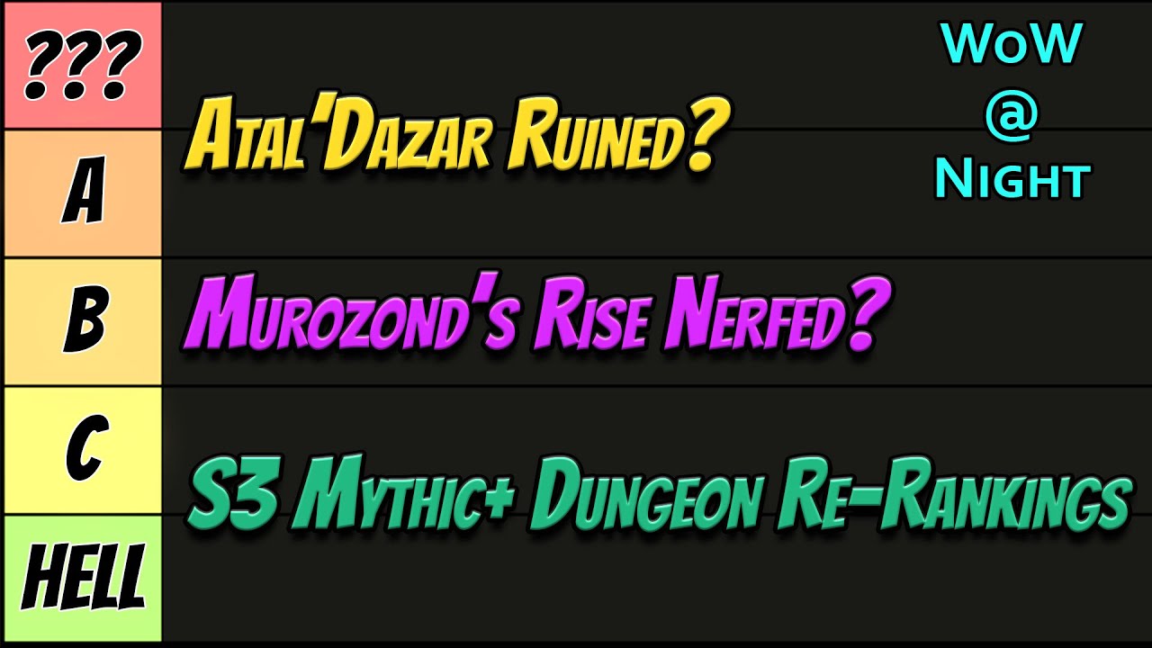 Season 3 Mythic+ Dungeon Changes & Re-Rankings!