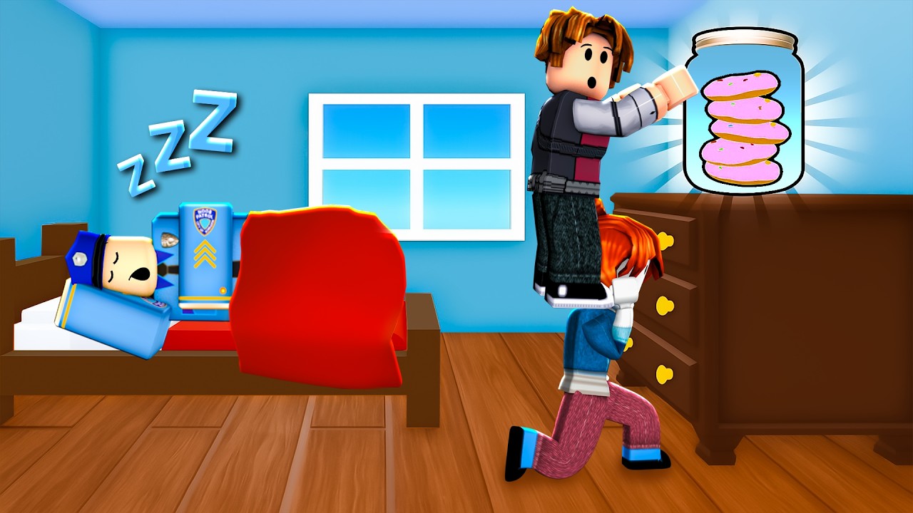ROUBE OS DONUTS DO POLICIAL ENQUANTO ELE DORME (Roblox Steal Donuts)