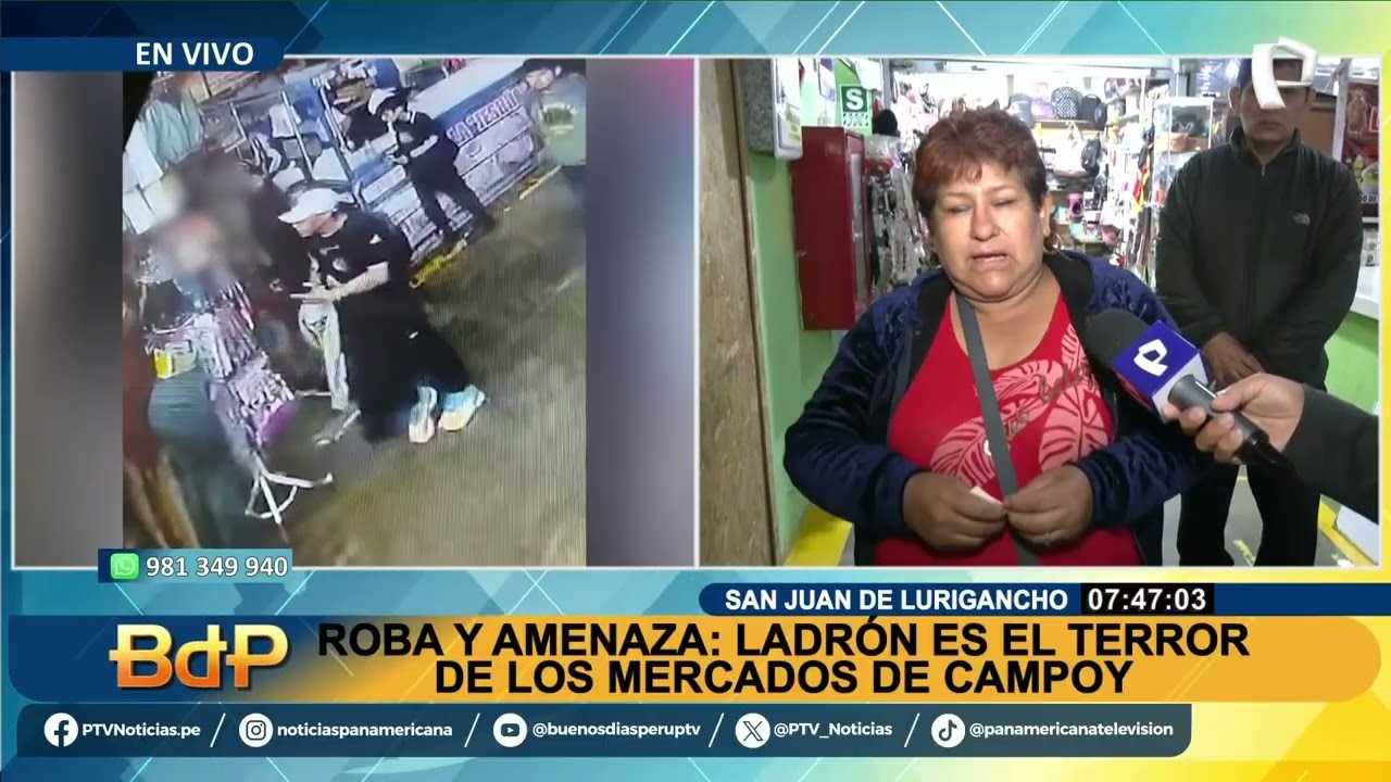 SJL: Comerciantes en alerta por ladrón que es el terror de los mercados en Campoy