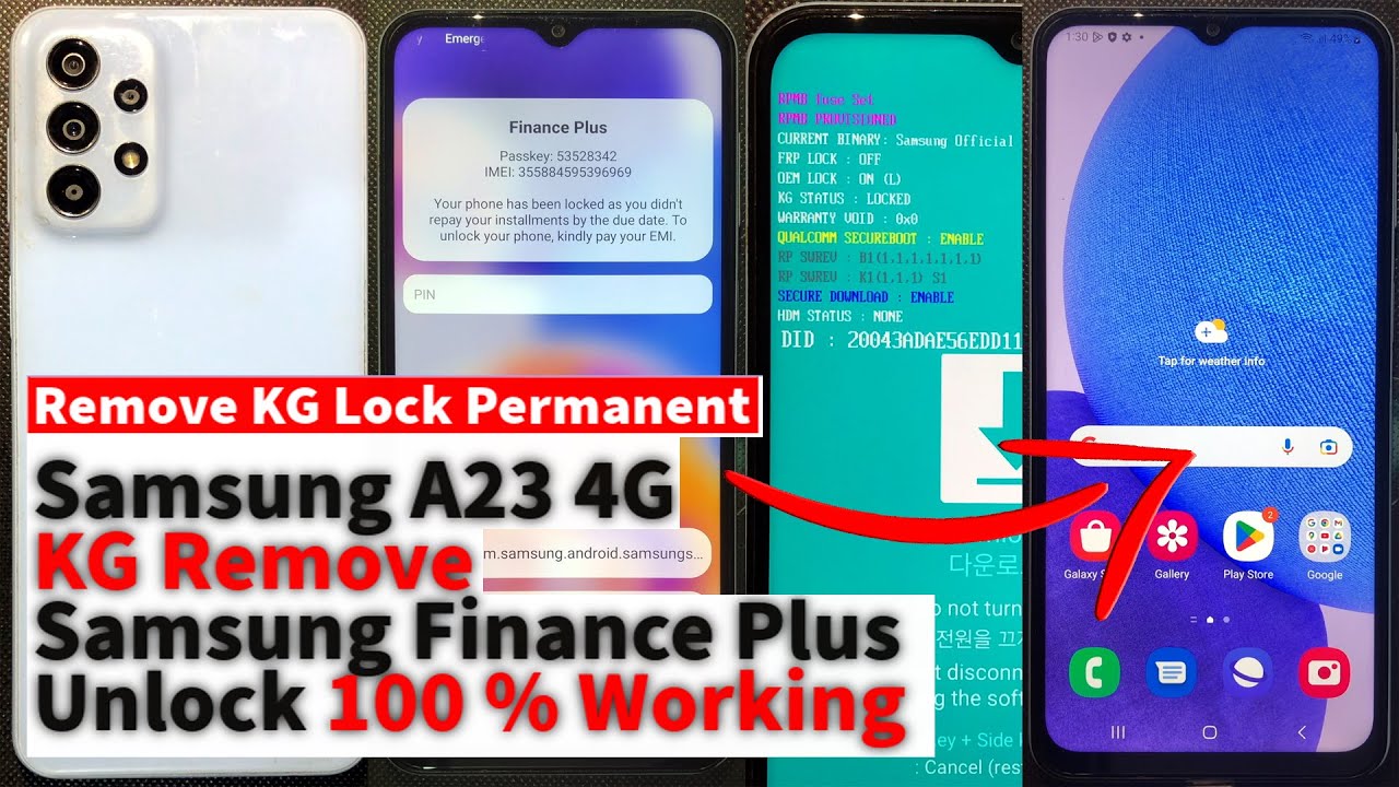 Samsung A23 [A235F] KG Lock Remove Permanent | Samsung A23 4G Finance Plus | SM - A235F KG Remove