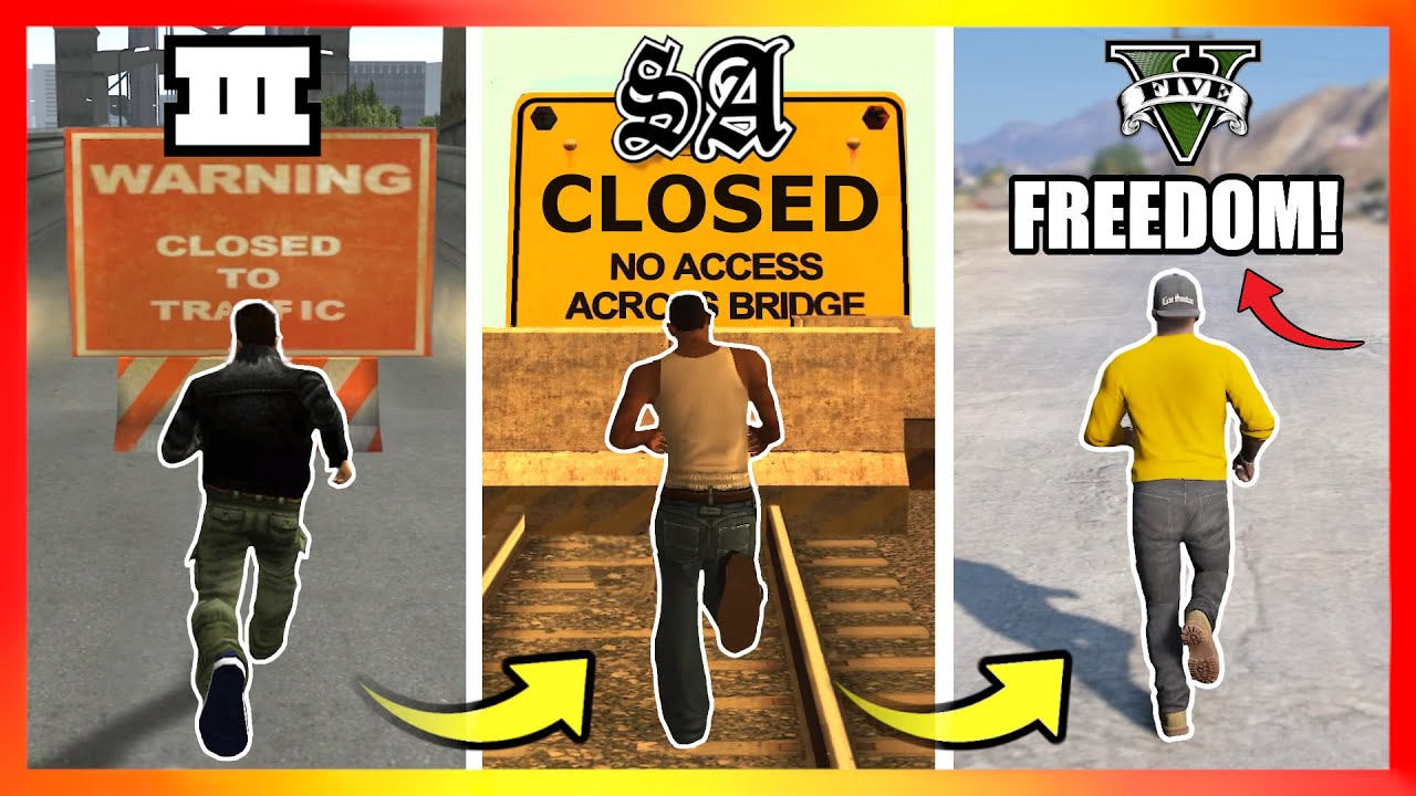 Crossing BLOCKED BRIDGES in GTA Games! (NO CHEATS)