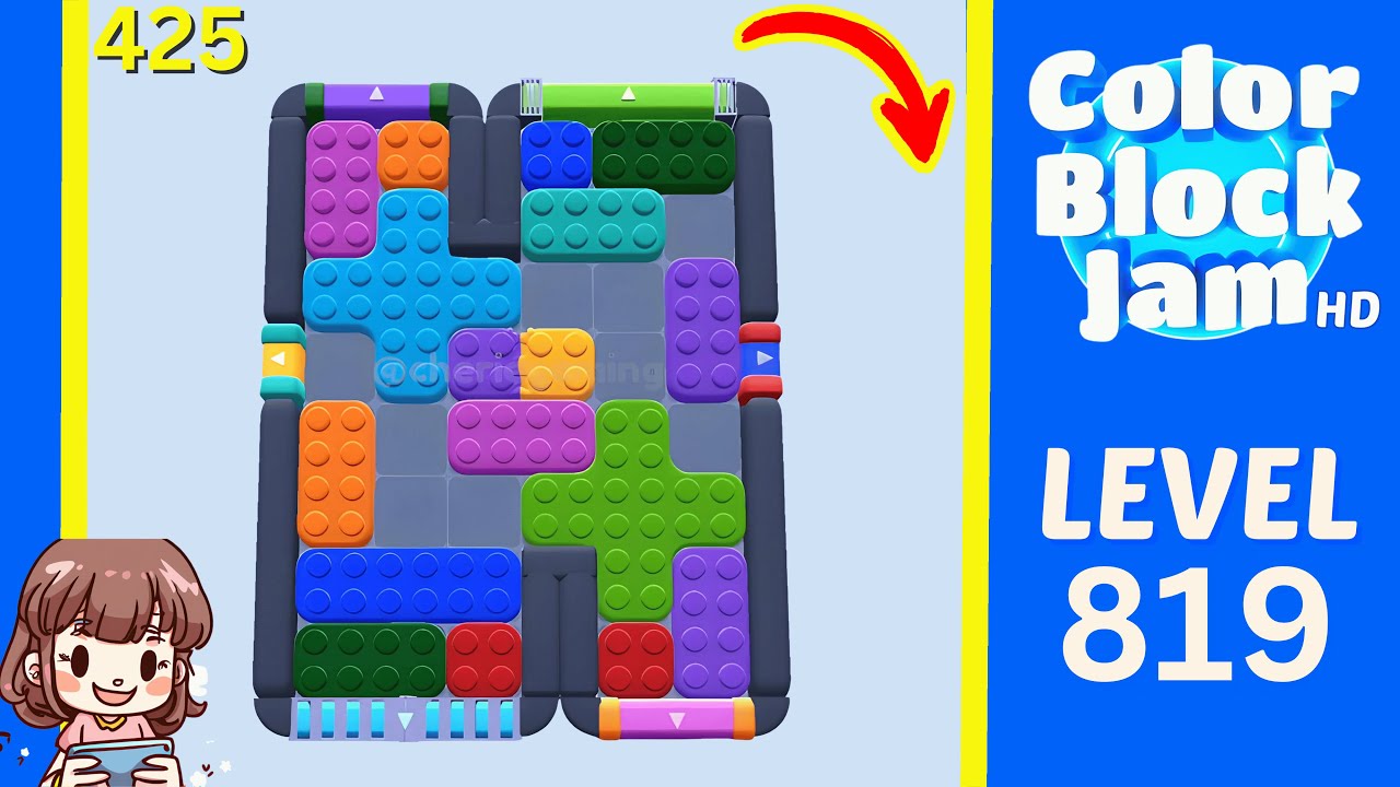 Color Block Jam Level 425 (819) Solution Walkthrough